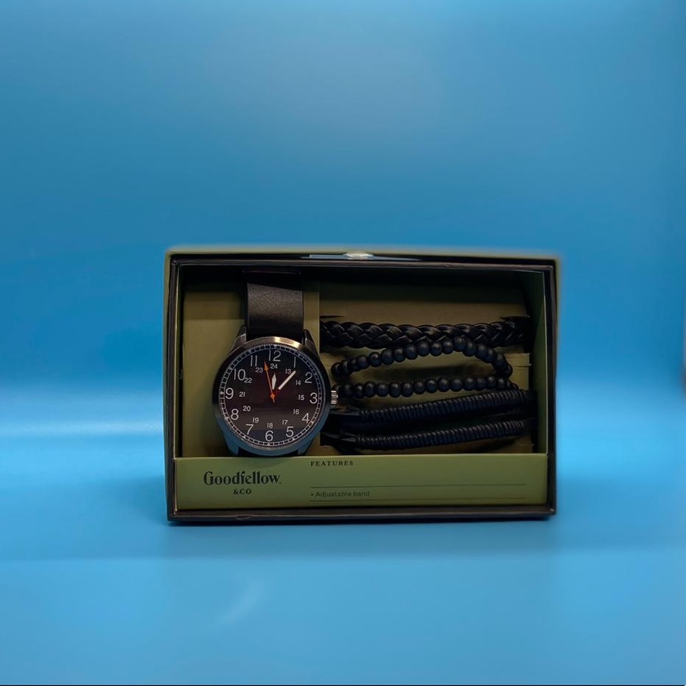 Men's Mesh Strap Watch Set-Goodfellow & Co™Black